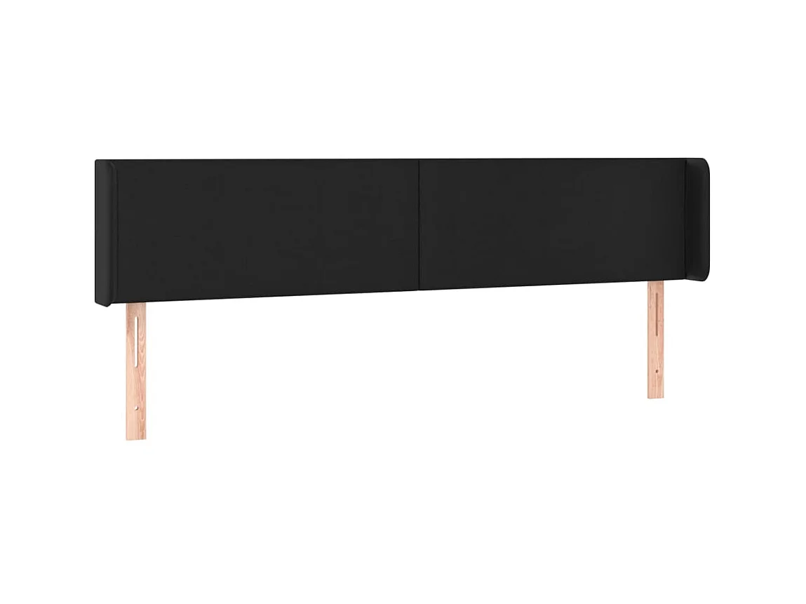 Tête de lit avec oreilles Noir 183x16x78/88 cm Similicuir POI86718 BonneVie Meuble