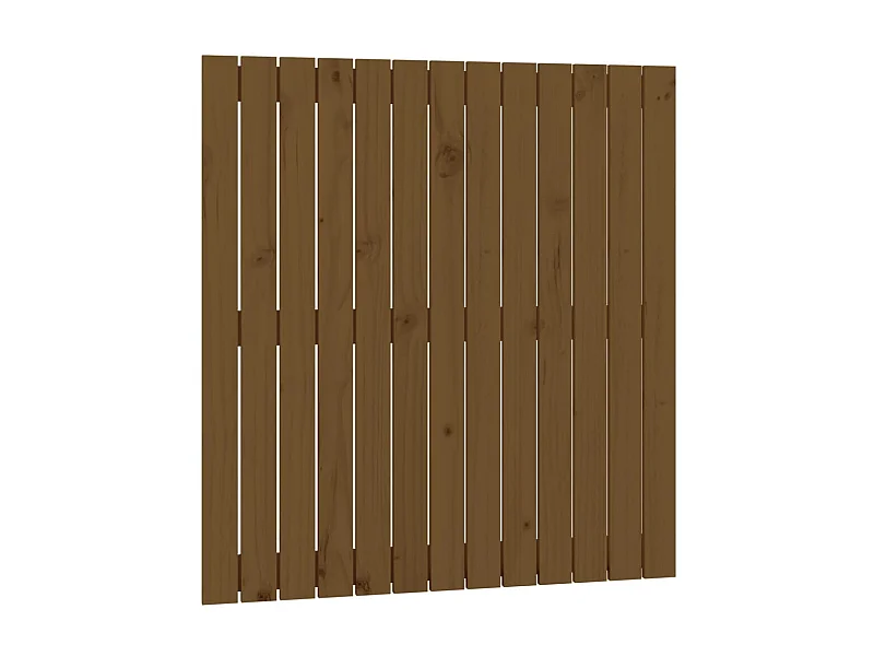 Cabecero cama pared madera maciza pino marrón miel 82,5x3x90 cm ES54089