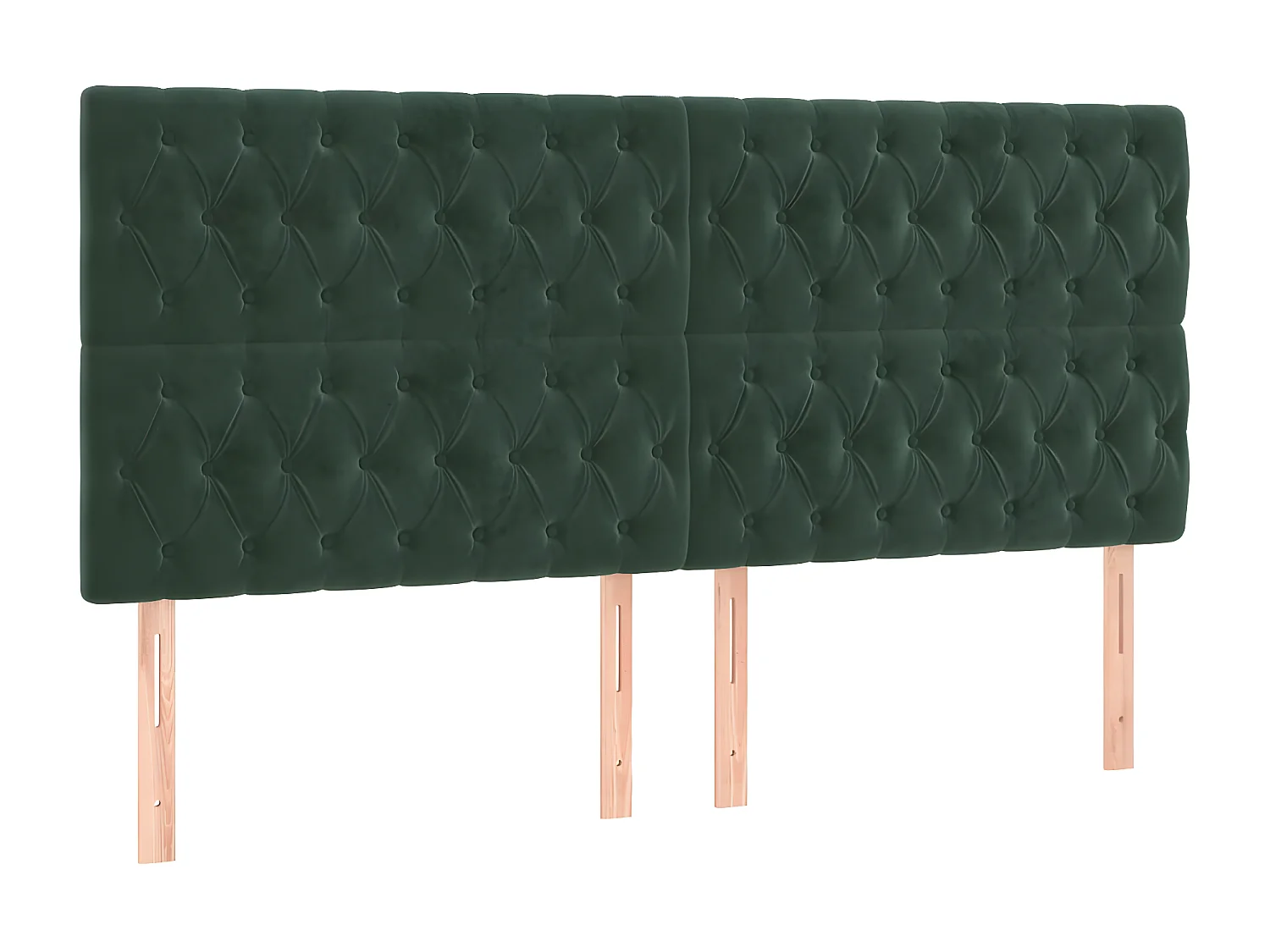 Cabeceira de cama c/ LED veludo 180x7x118/128 cm verde-escuro PT134560