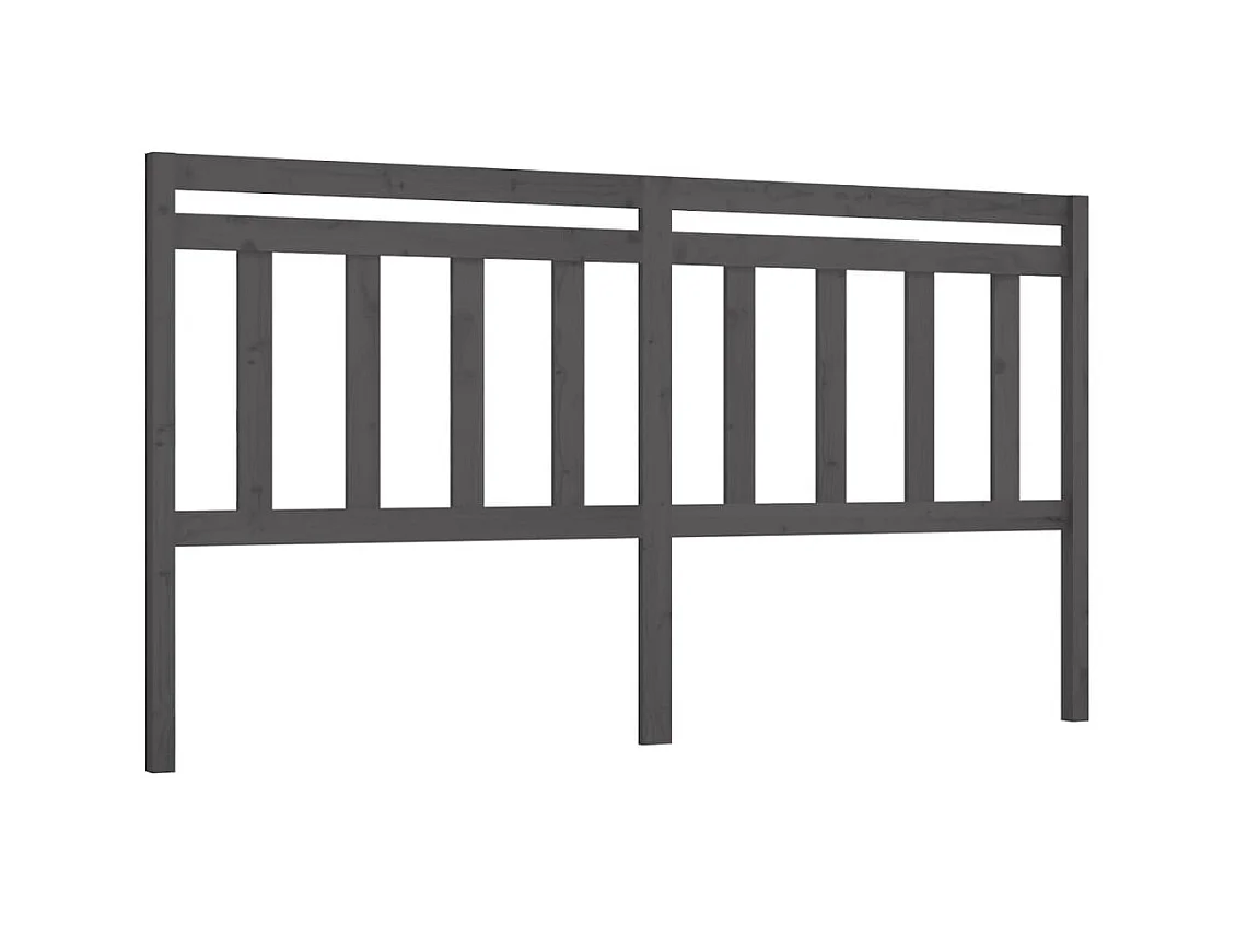 Tête de lit Gris 186x4x100 cm Bois massif de pin POI89414 BonneVie Meuble