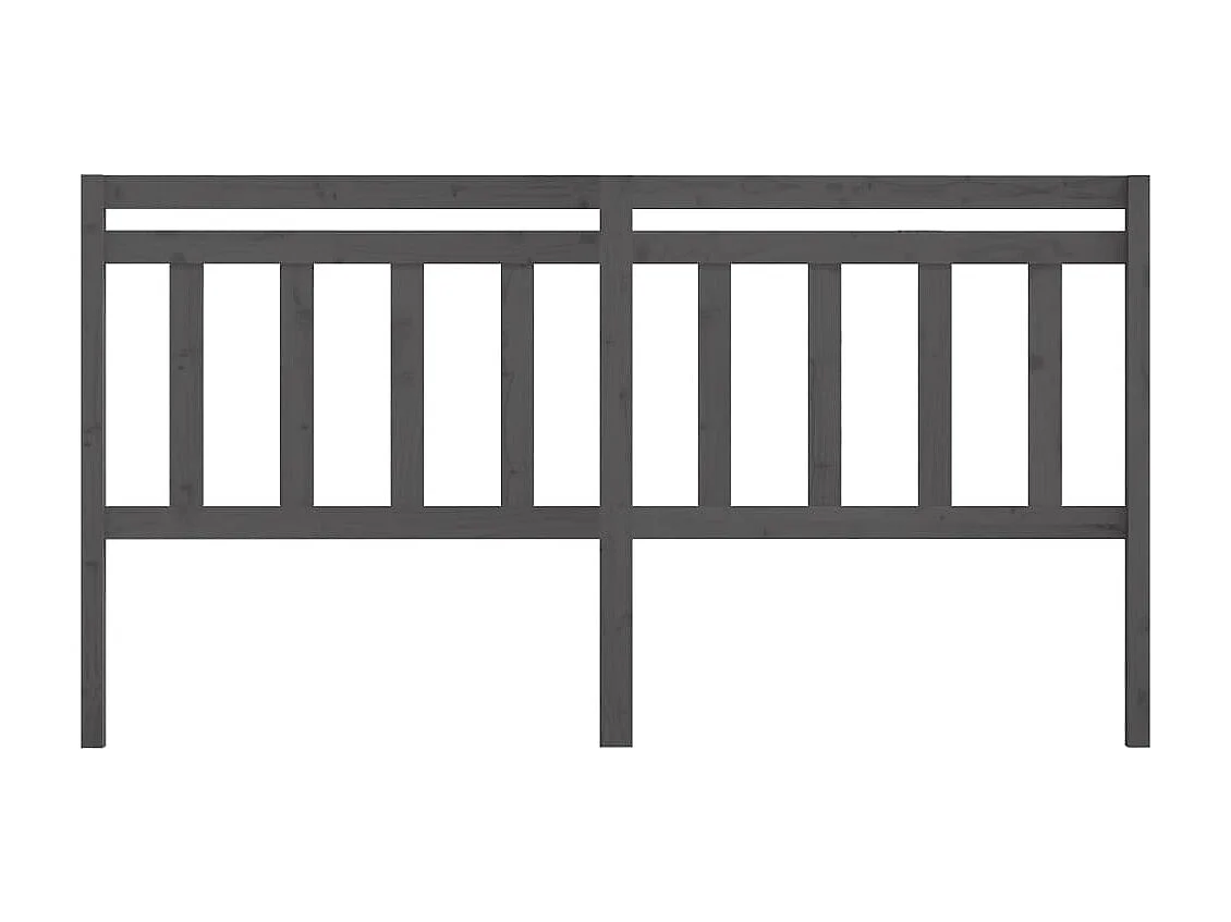 Tête de lit Gris 186x4x100 cm Bois massif de pin POI89414 BonneVie Meuble