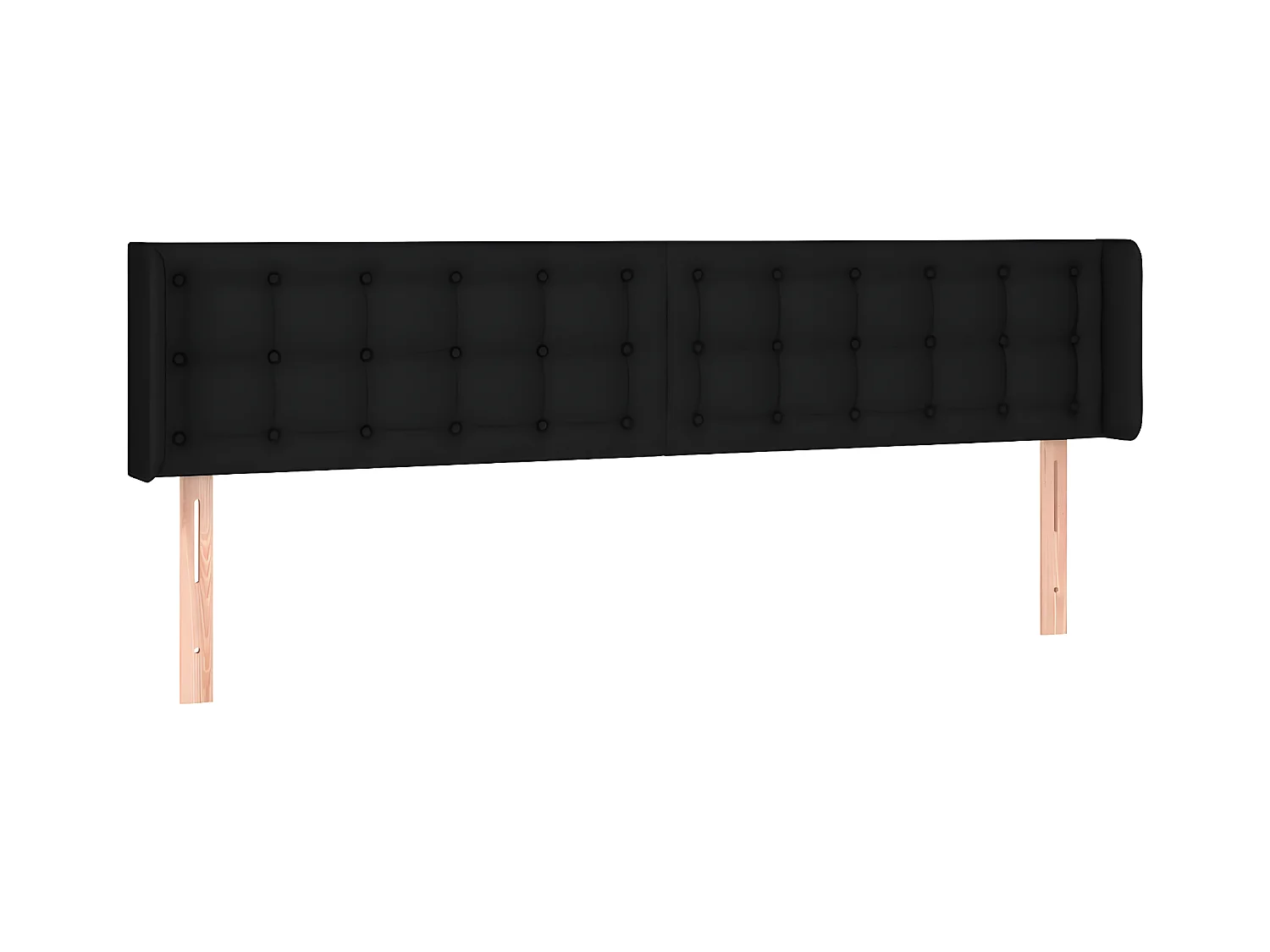 Tête de lit avec oreilles Noir 163x16x78,88 cm Tissu LKC40051 BonneVie Meuble