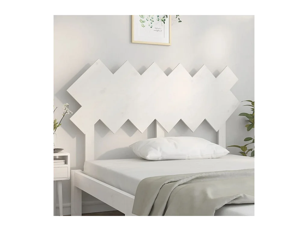 Cabeceira de cama 132x3x81 cm pinho maciço branco PT632280