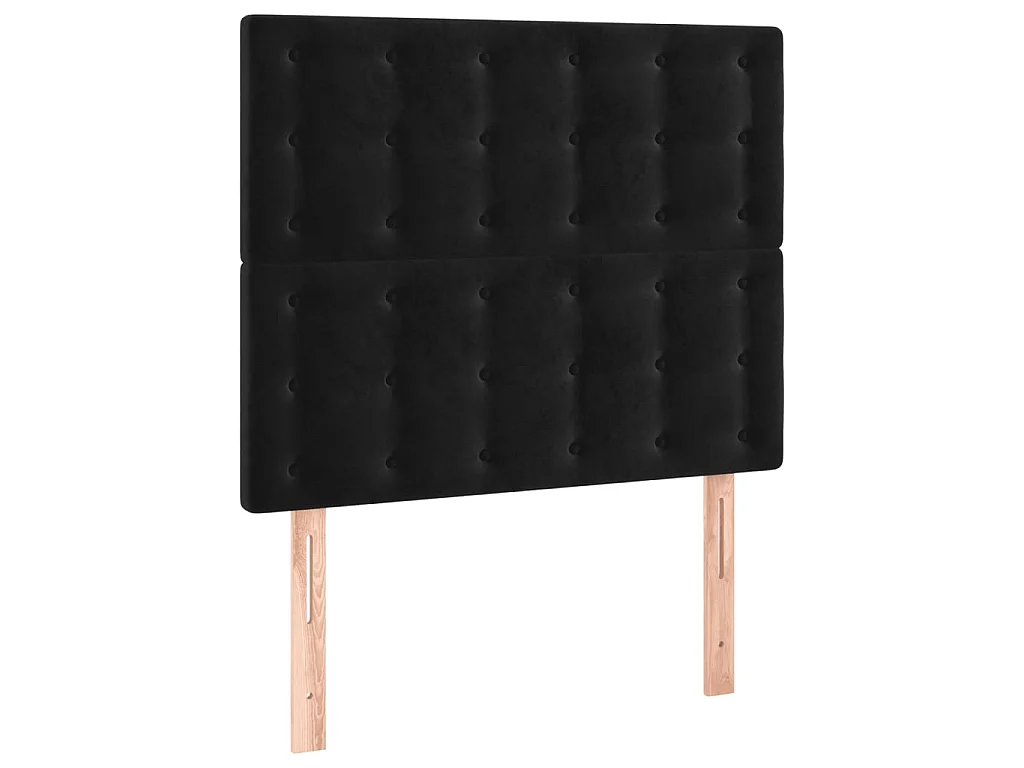 Tête de lit à LED Noir 100x5x118/128 cm Velours POI99365 BonneVie Meuble
