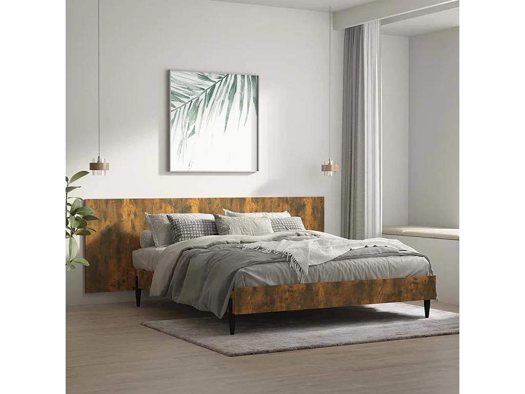 Tête de lit murale Chêne fumé 240x1,5x80 cm Bois d'ingénierie POI32171 BonneVie Meuble
