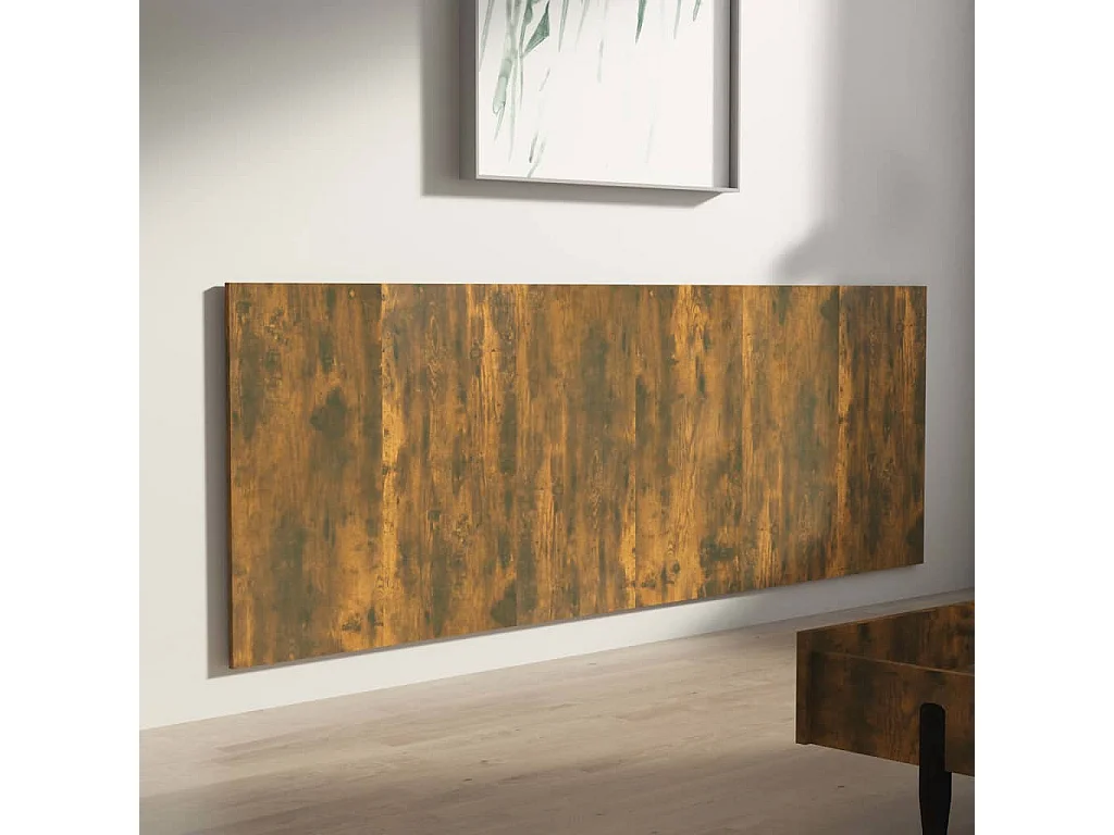 Tête de lit murale Chêne fumé 240x1,5x80 cm Bois d'ingénierie POI32171 BonneVie Meuble