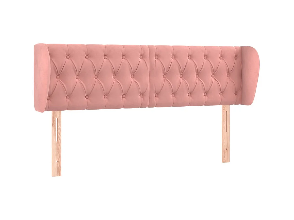 Tête de lit avec oreilles Rose 163x23x78/88 cm Velours POI40586 BonneVie Meuble