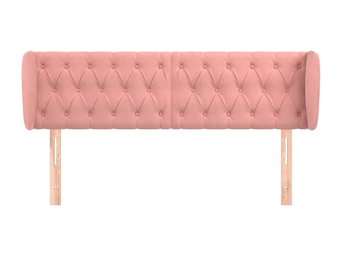 Tête de lit avec oreilles Rose 163x23x78/88 cm Velours POI40586 BonneVie Meuble