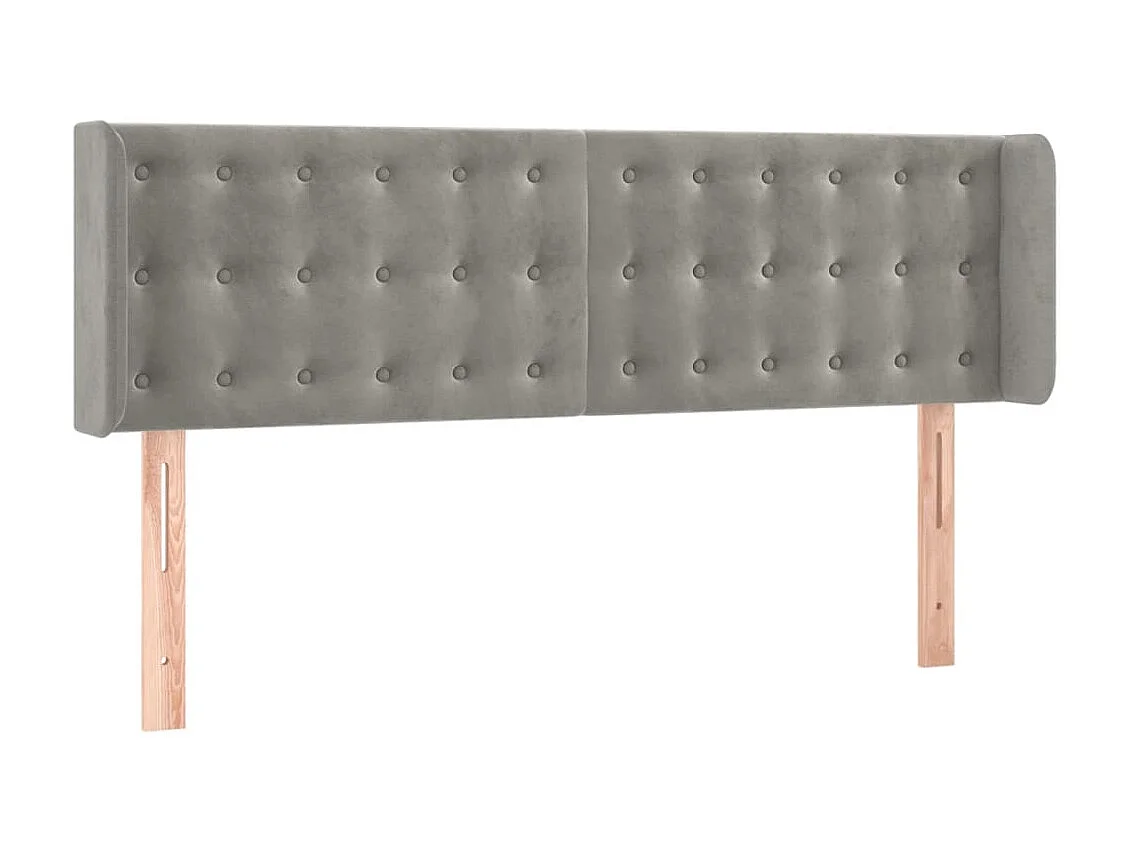 Cabecero de terciopelo gris claro 147x16x78/88 cm ES31248