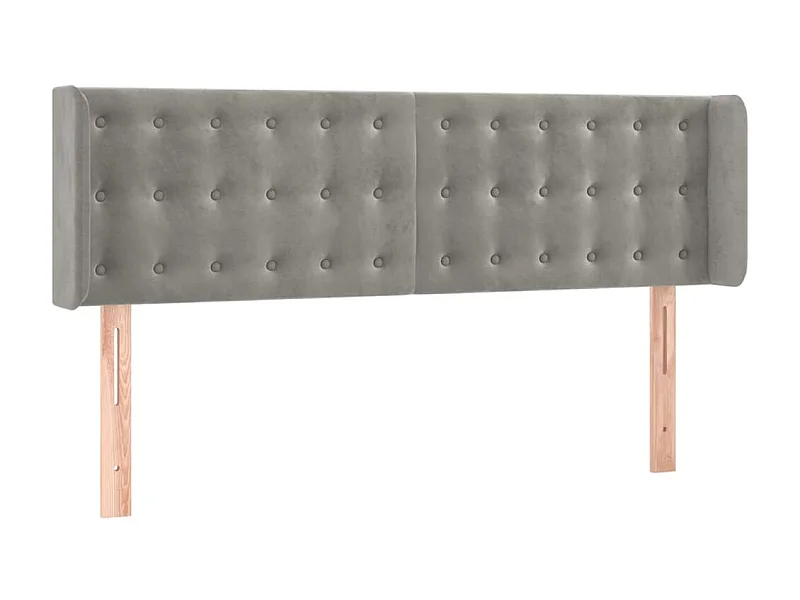 Cabecero de terciopelo gris claro 147x16x78/88 cm ES31248