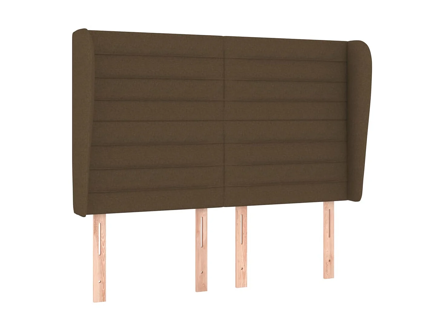 Tête de lit avec oreilles Marron foncé 147x23x118/128 cm Tissu POI64297 BonneVie Meuble