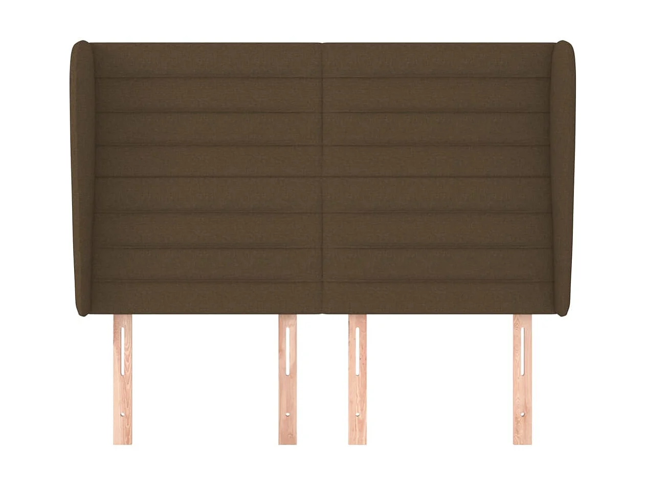 Tête de lit avec oreilles Marron foncé 147x23x118/128 cm Tissu POI64297 BonneVie Meuble