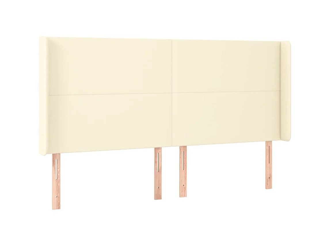 Tête de lit avec oreilles Crème 183x16x118/128 cm Similicuir POI45422 BonneVie Meuble