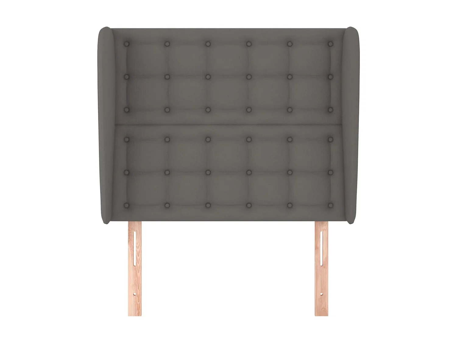 Cabecero con orejas de cuero sintético gris 83x23x118/128 cm ES36679