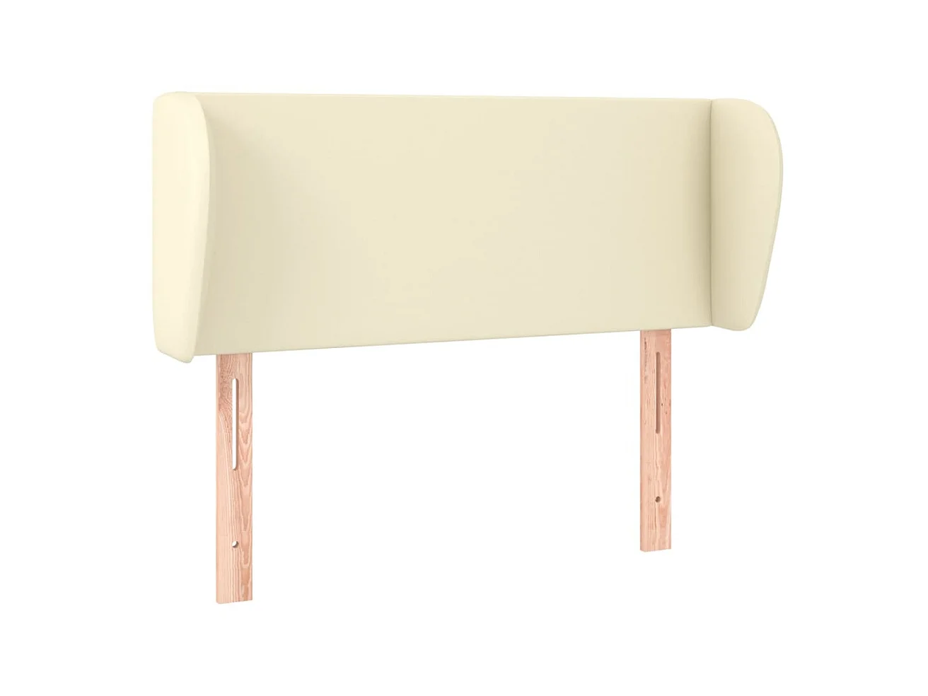Cabeceira de cama c/ abas couro artificial 103x23x78/88cm creme PT534664