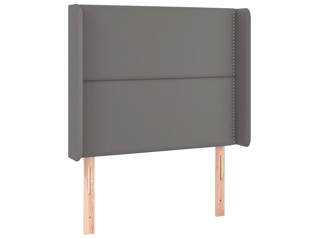 Cabeceira cama c/ LED 93x16x118/128cm couro artificial cinzento PT365465