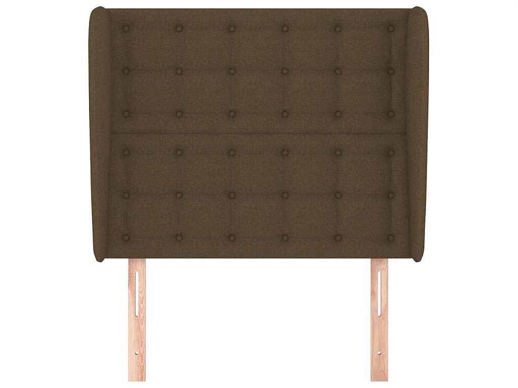 Tête de lit avec oreilles Marron foncé 103x23x118,128 cm Tissu LWE28453 BonneVie Meuble
