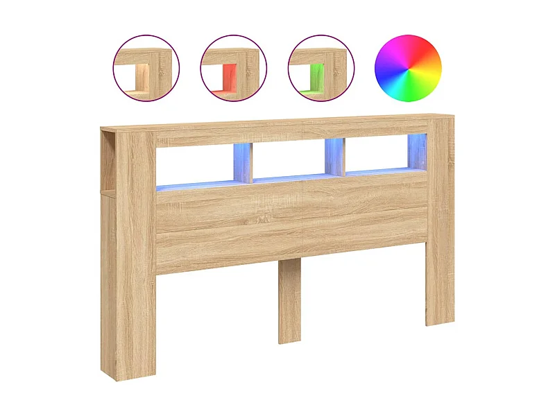 Testiera | Testata del letto LED Rovere Sonoma 180x18,5x103,5 cm Legno Multistrato