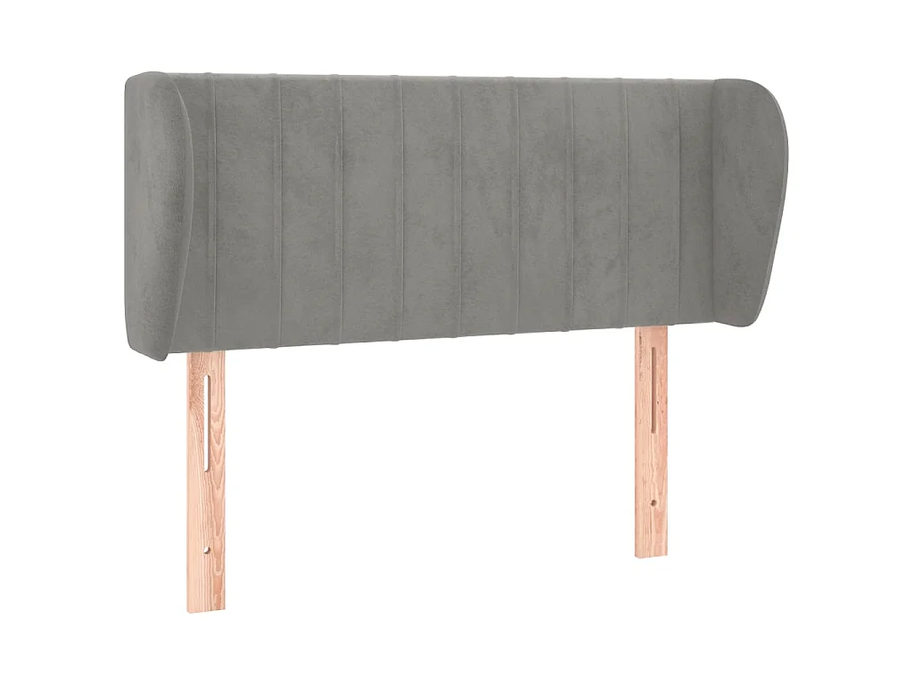 Tête de lit avec oreilles Gris clair 83x23x78/88 cm Velours POI16335 BonneVie Meuble