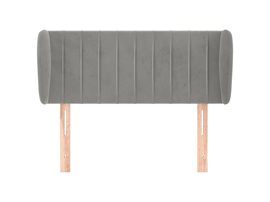 Tête de lit avec oreilles Gris clair 83x23x78/88 cm Velours POI16335 BonneVie Meuble