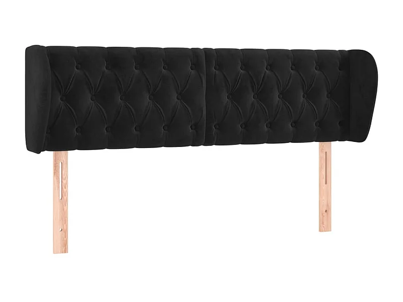 Cabecero de terciopelo negro 163x23x78/88 cm ES54256