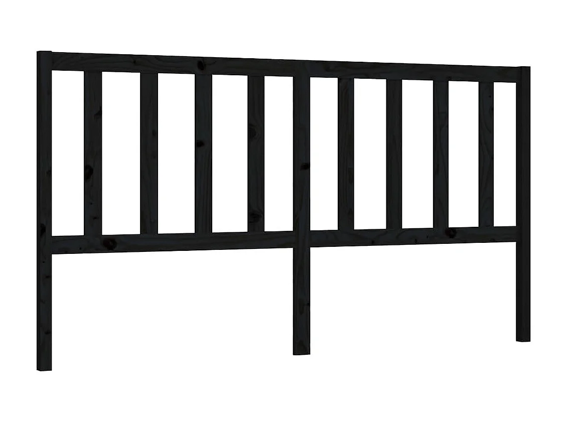 Cabecero de cama madera maciza de pino negro 206x4x100 cm ES25725