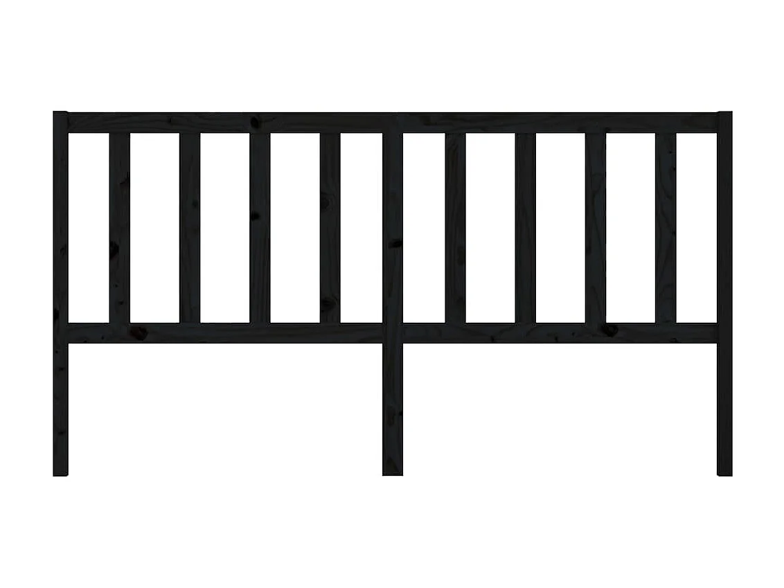 Cabecero de cama madera maciza de pino negro 206x4x100 cm ES25725