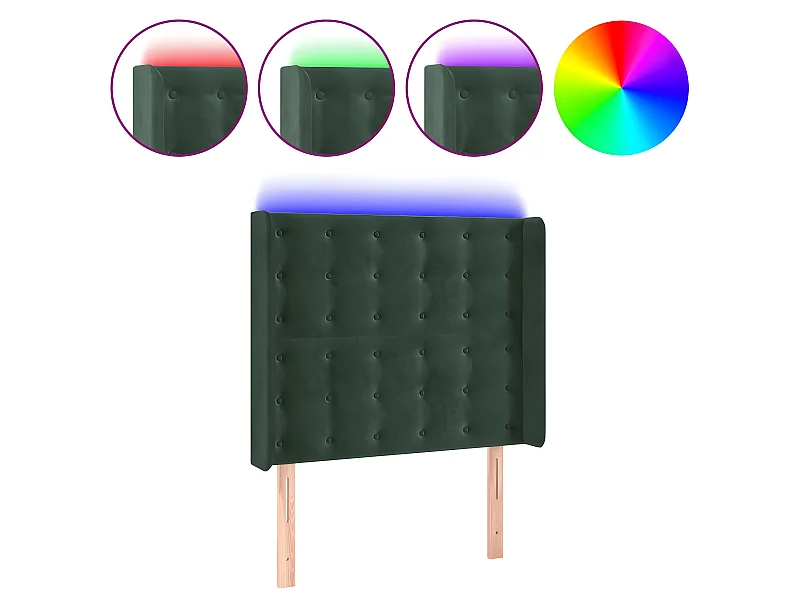 LED Kopfteil,Bettkopfteil Dunkelgrün 103x16x118/128 cm Samt -gkd42876