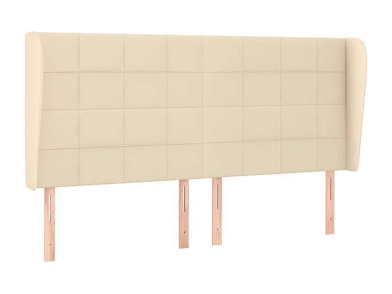 Kopfteil,Bettkopfteil mit Ohren Creme 163x23x118/128 cm Stoff -gkd877959