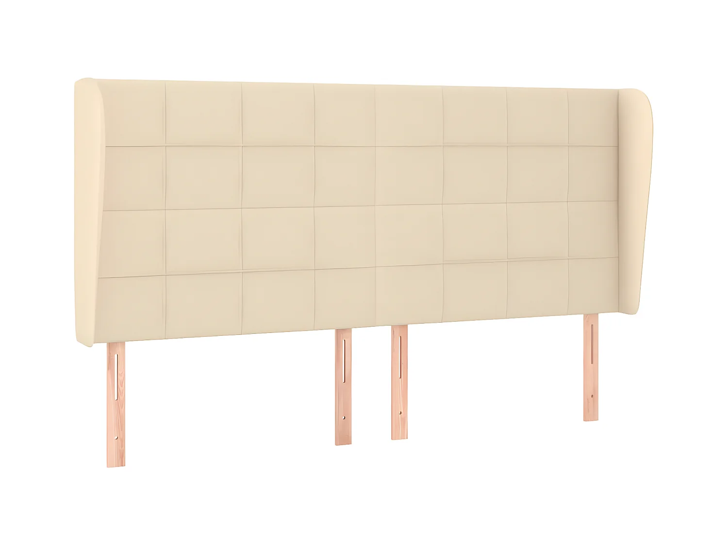 Tête de lit avec oreilles Crème 163x23x118/128 cm Tissu POI88259 BonneVie Meuble