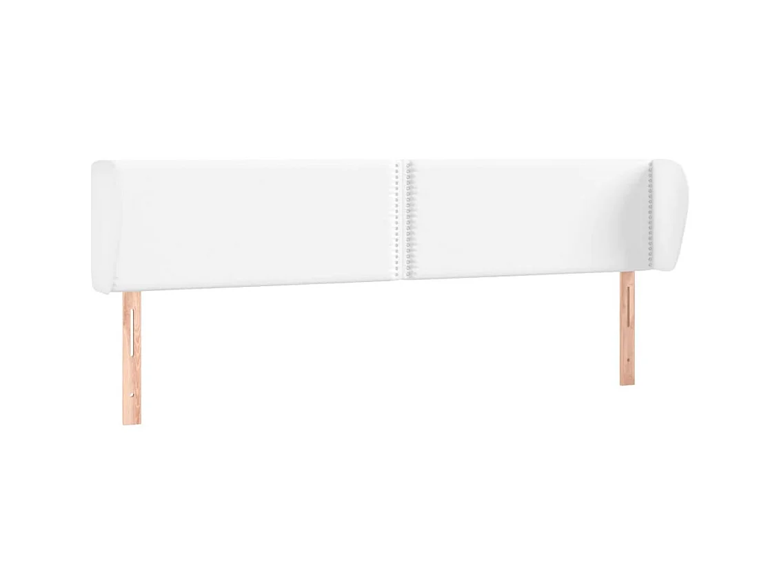 Testiera | Testata del letto ad Orecchio Bianca 163x23x78/88cm in Similpelle