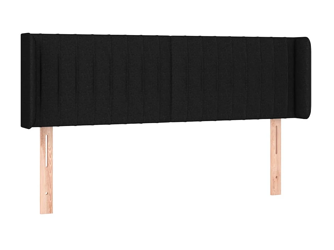 Testiera a LED Nera 147x16x78/88 cm in Tessuto CFW814794