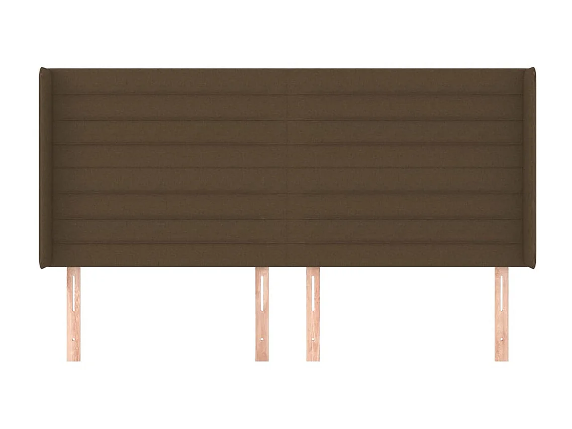 Kopfteil,Bettkopfteil mit Ohren Dunkelbraun 203x16x118/128 cm Stoff -gkd659902
