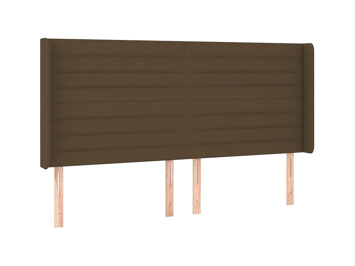 Testiera | Testata del letto ad Orecchio Marrone Scuro 203x16x118/128 cm in Tessuto