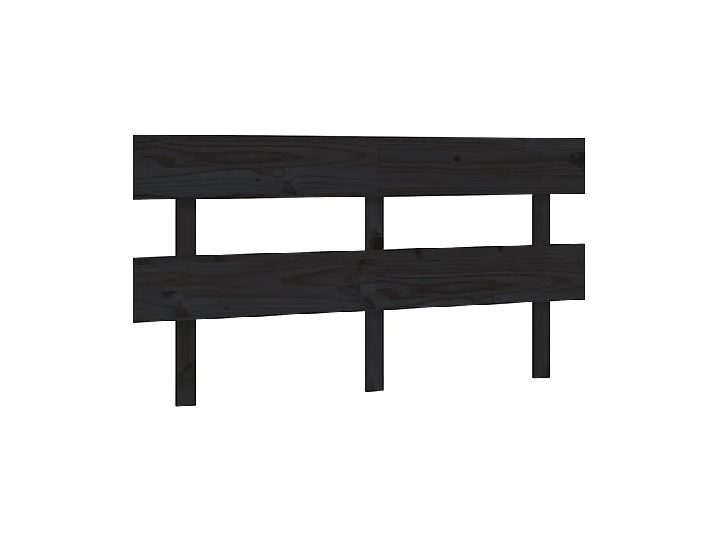 Tête de lit Noir 164x3x81 cm Bois massif de pin POI65940 BonneVie Meuble