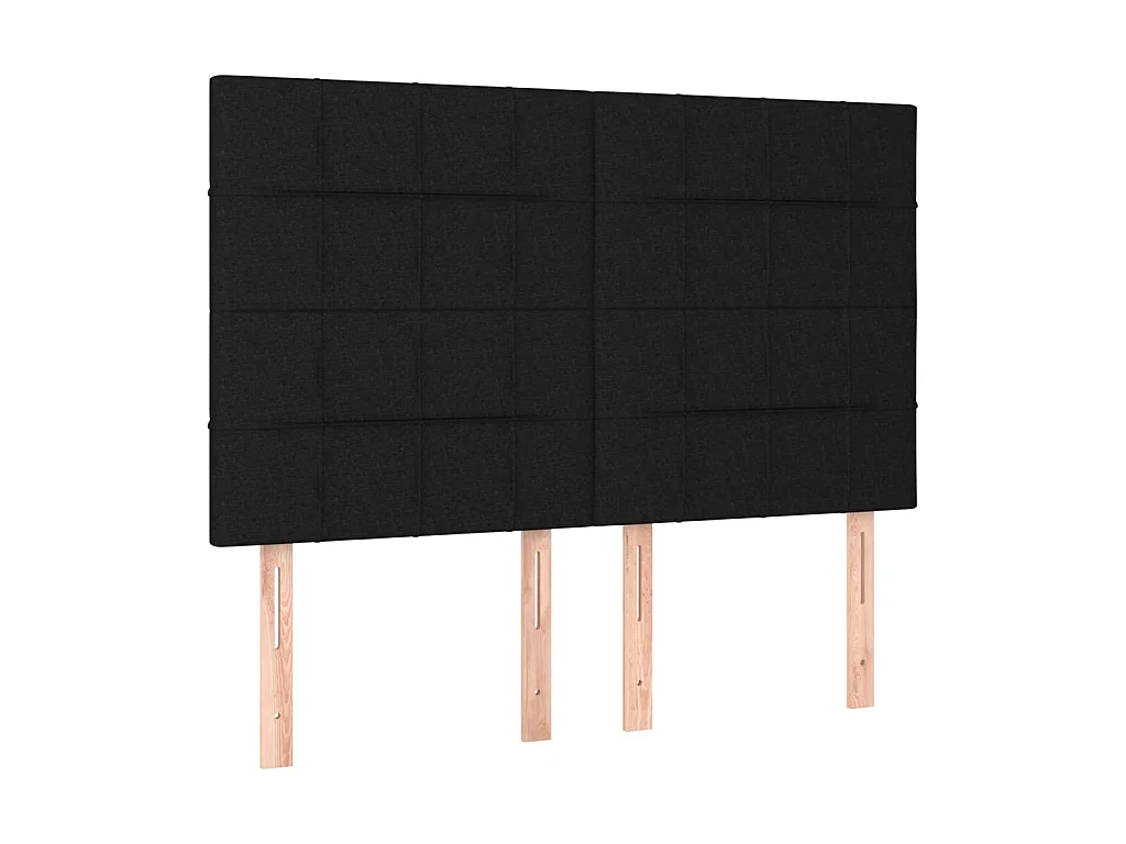 Têtes de lit 4 pcs Noir 72x5x78/88 cm Tissu POI15977 BonneVie Meuble