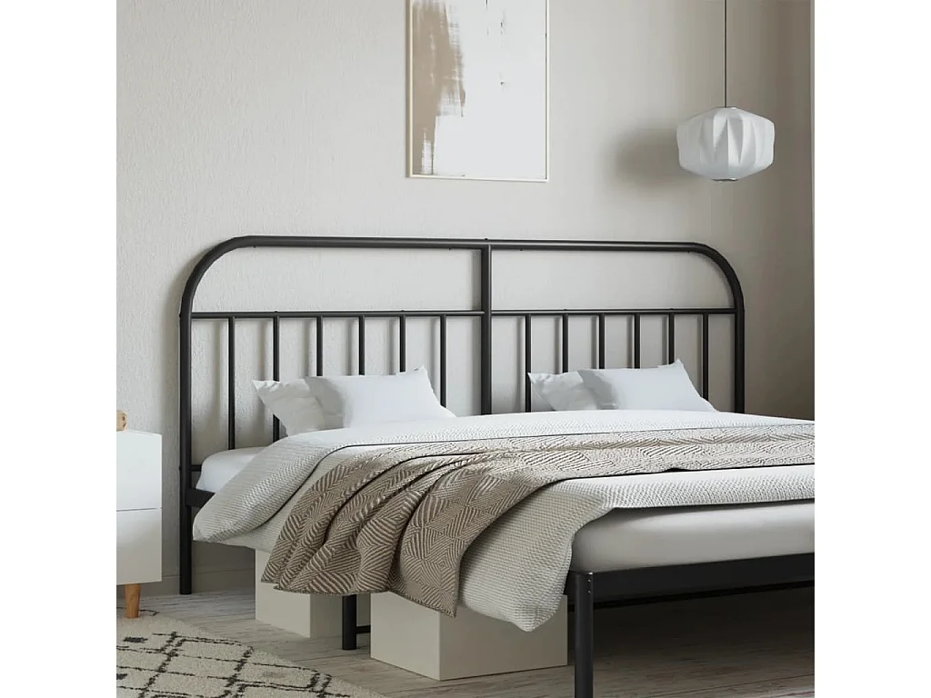 Tête de lit métal noir 193 cm POI79003 BonneVie Meuble