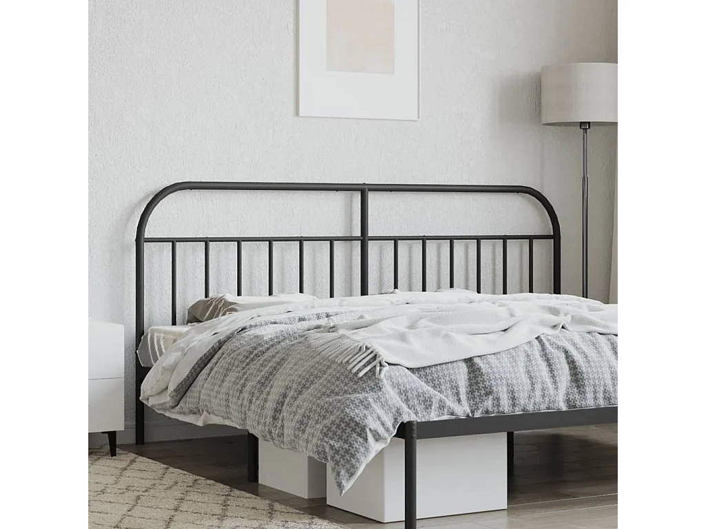 Tête de lit métal noir 193 cm POI79003 BonneVie Meuble