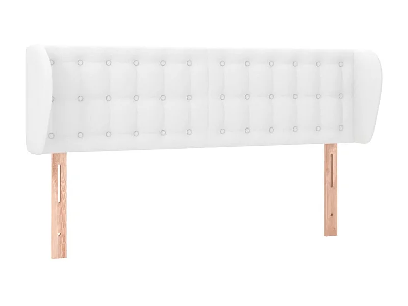 Cabeceira cama c/ abas couro artificial 147x23x78/88 cm branco PT641188