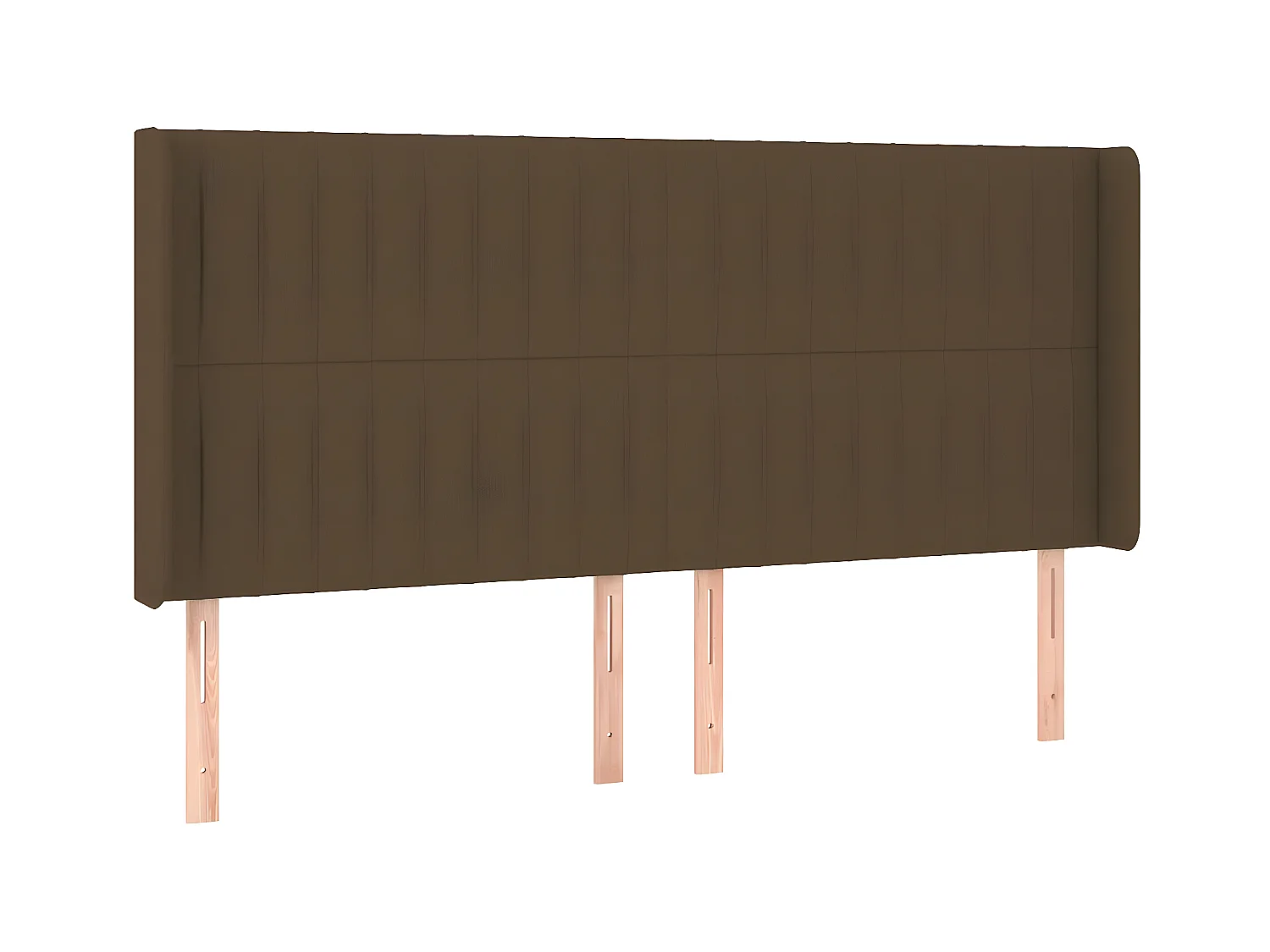 Tête de lit avec oreilles Marron foncé 183x16x118/128 cm Tissu POI56803 BonneVie Meuble