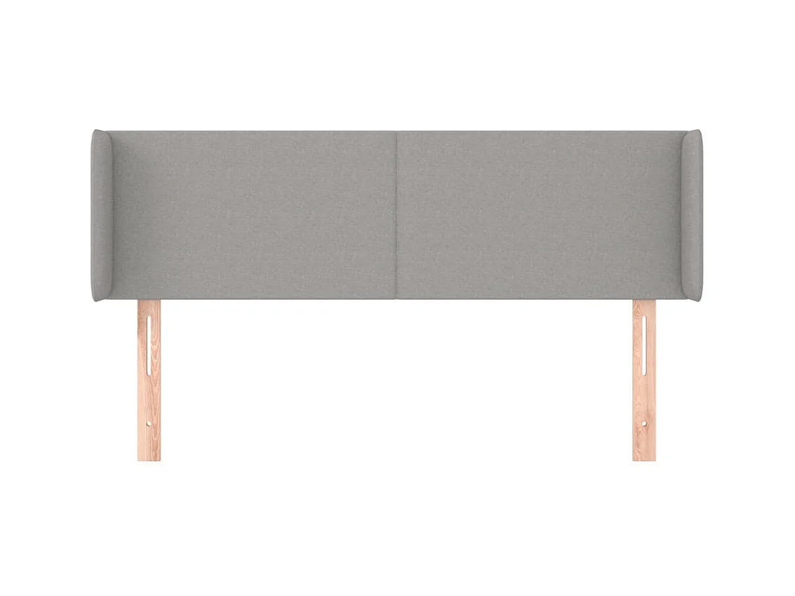 Kopfteil,Bettkopfteil mit Ohren Hellgrau 147x16x78/88 cm Stoff -gkd119859