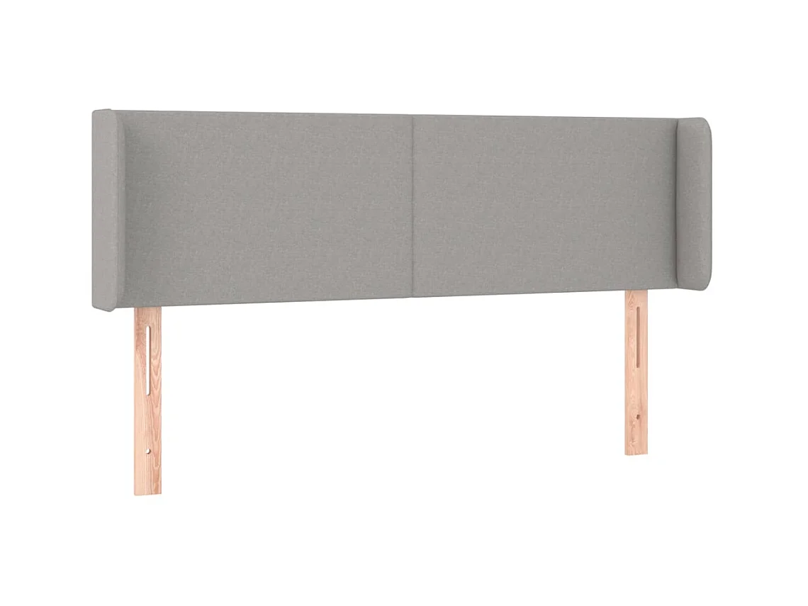 Tête de lit avec oreilles Gris clair 147x16x78/88 cm Tissu POI81514 BonneVie Meuble