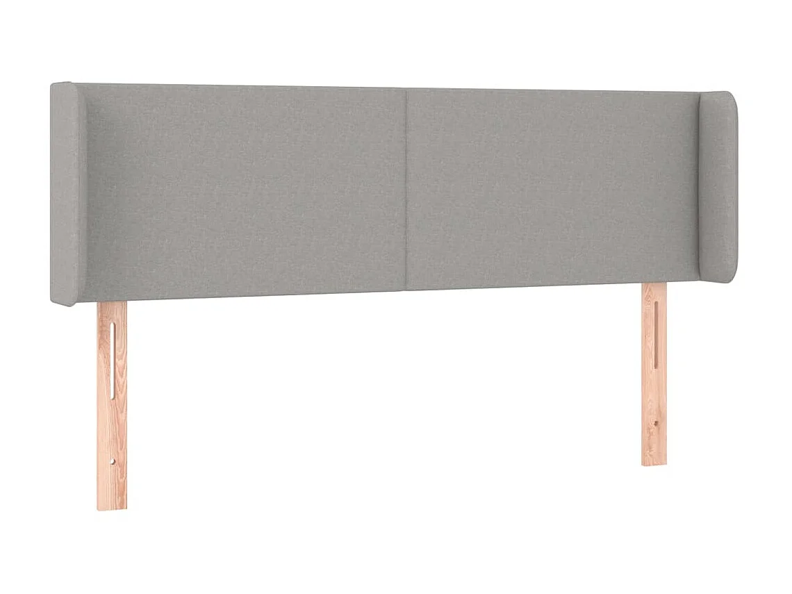 Tête de lit avec oreilles Gris clair 147x16x78/88 cm Tissu POI81514 BonneVie Meuble