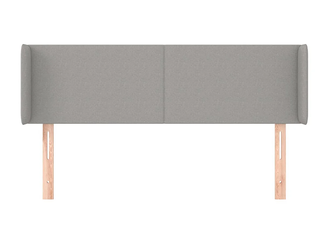 Tête de lit avec oreilles Gris clair 147x16x78/88 cm Tissu POI81514 BonneVie Meuble