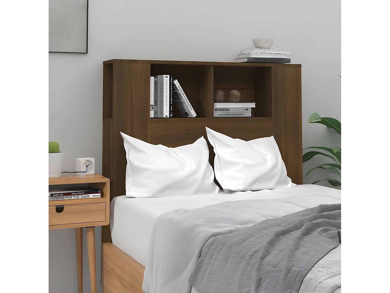 Armoire de tête de lit Chêne marron 100x18,5x104,5 cm POI99569 BonneVie Meuble