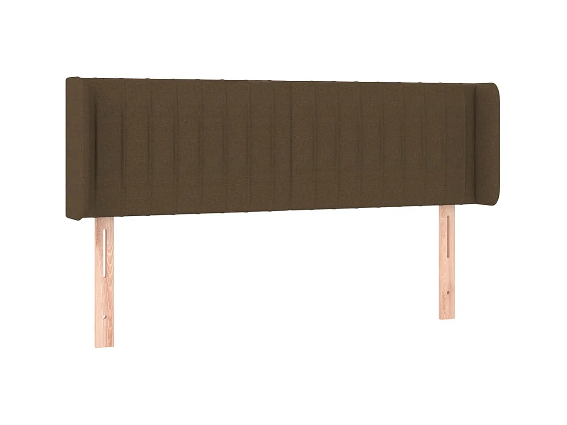 Tête de lit avec oreilles Marron Foncé 147x16x78/88 cm Tissu POI51209 BonneVie Meuble