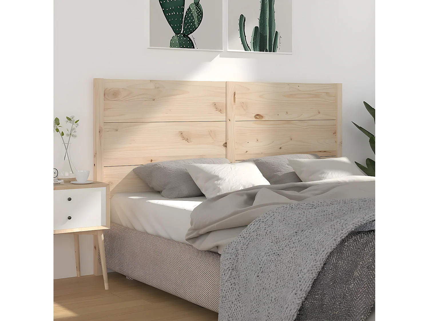 Kopfteil,Bettkopfteil 206x4x100 cm Massivholz Kiefer -gkd188534