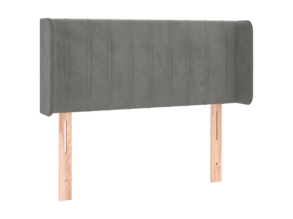 Tête de lit à LED Gris clair 93x16x78/88 cm Velours POI22239 BonneVie Meuble