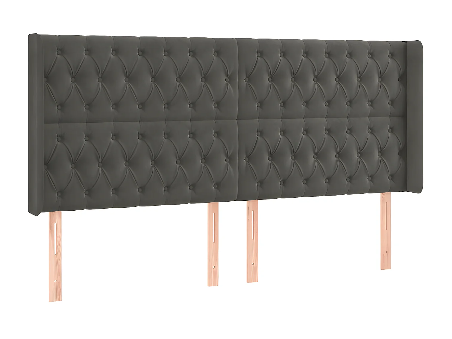 Tête de lit à LED Gris foncé 183x16x118/128 cm Velours POI90789 BonneVie Meuble