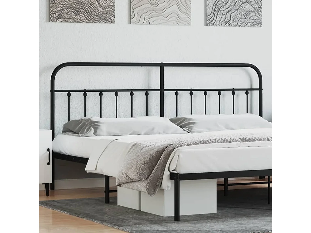 Cabeceira de cama 193 cm metal preto PT807252